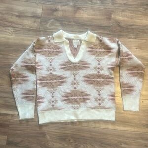 Pink rose, sweater, size large